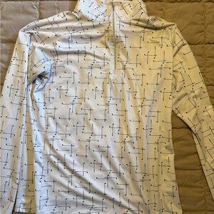 Lady Hagen White Long Sleeve Golf Pullover with golf club Print